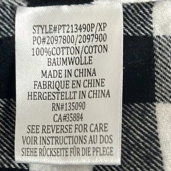 Peloton Cotton Flannel Buffalo Check Button Front Long Sleeve Shirt - Medium - Picture 7 of 8